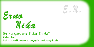erno mika business card